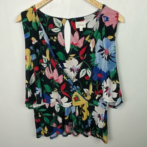Anthropologie Deletta Florascura‎ V-Neck Layered Blouse Bright Size Large Boho L - Picture 11 of 11